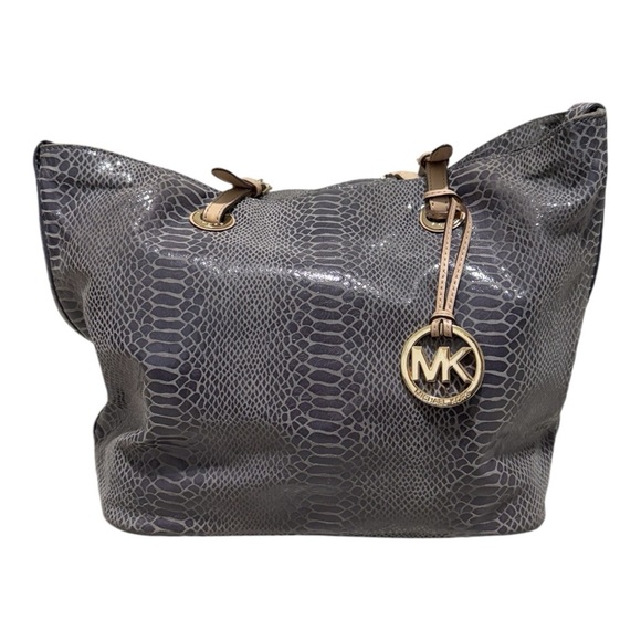 Michael Kors Snake-print Leather Handbag Tote - Picture 1 of 12